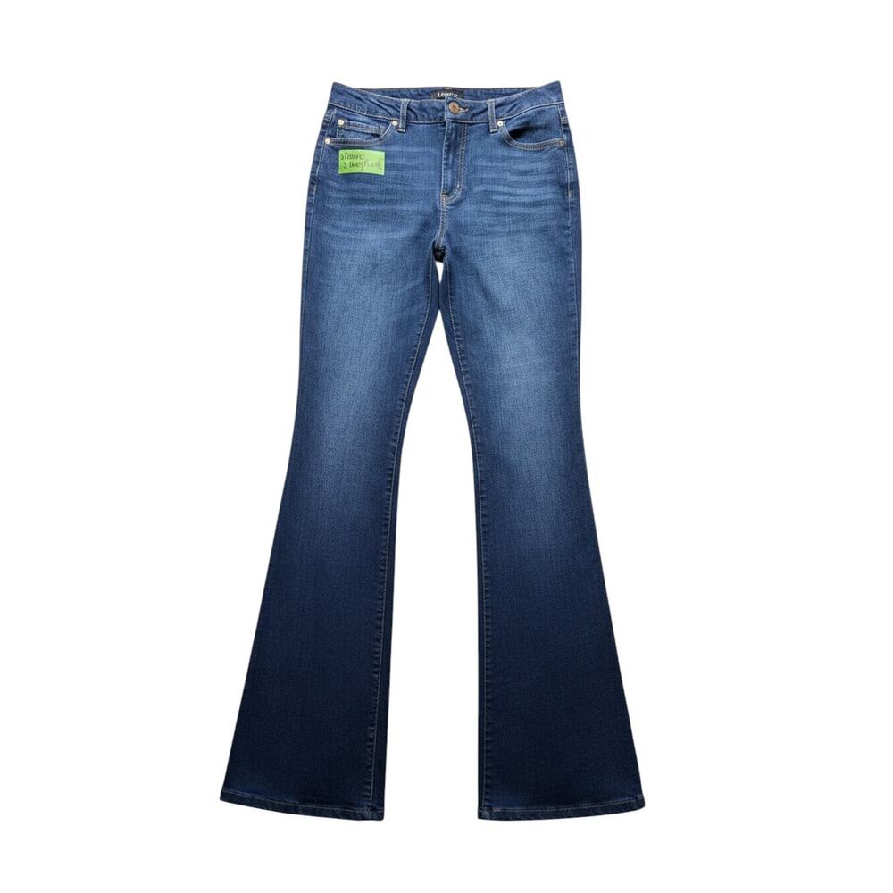 d. jeans Women's Blue Bootcut Denim Jeans, Button Zip, 5-Pocket, Solid